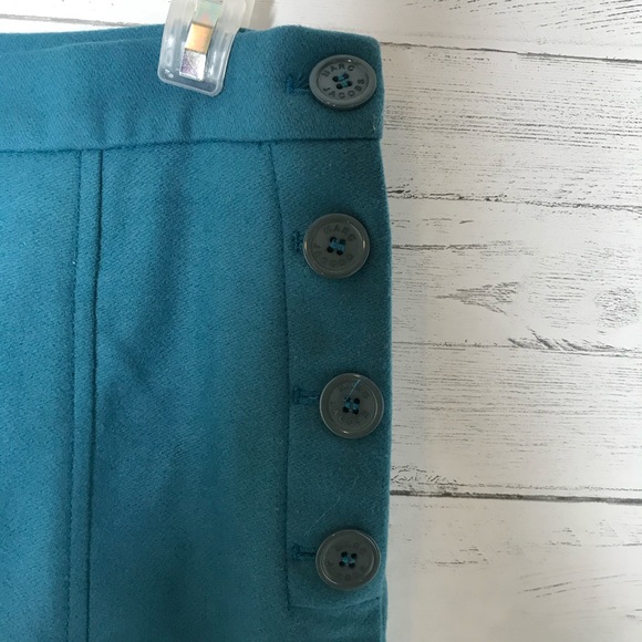 Marc Jacobs Blue Wool Side Button Pencil Skirt - Picture 5 of 5